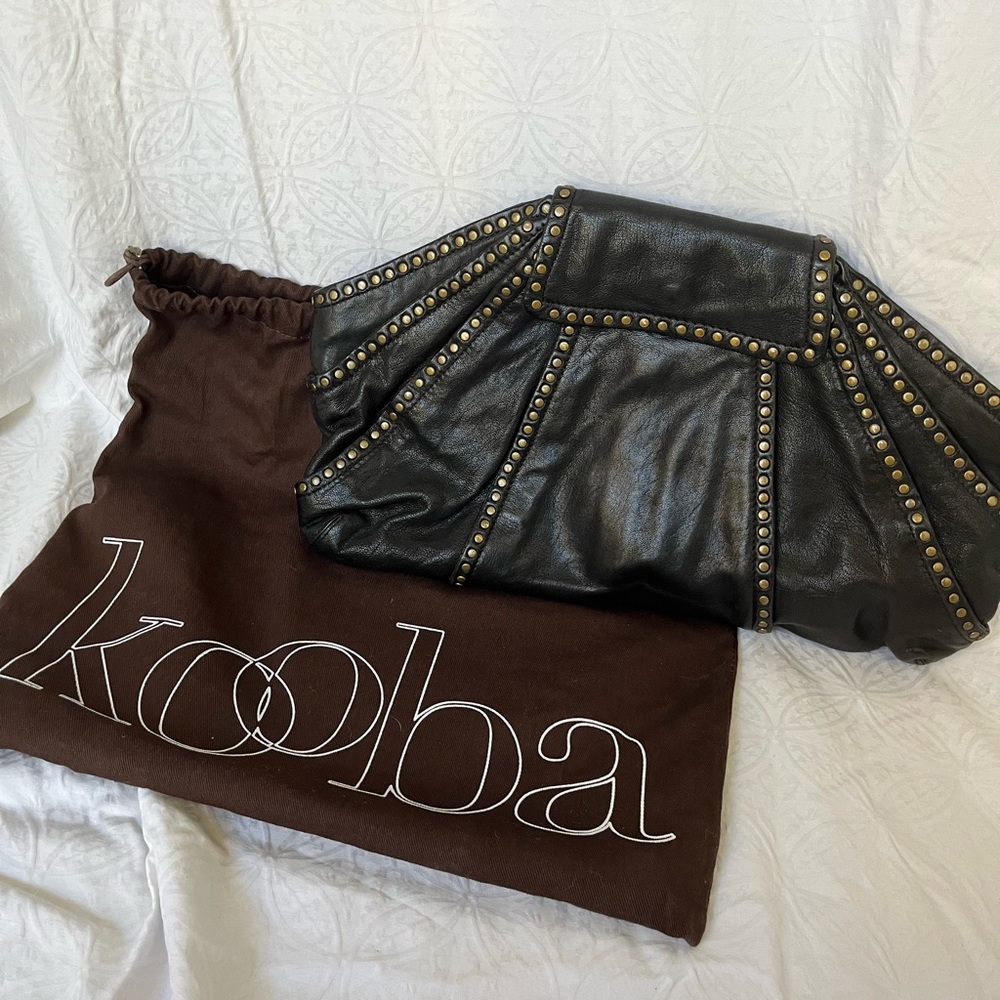Kooba black leather clutch